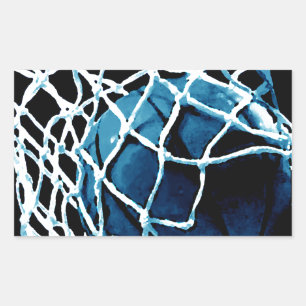 Blue Basketball Rectangular Sticker