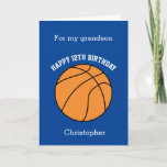 Blue Basketball Sport 12th Birthday Card<br><div class="desc">A blue personalised basketball 12th birthday card for grandson, son, nephew, etc. You will be able to easily personalise the front with his name. The inside reads a birthday message, which you can easily edit as well. You can personalise the back of this basketball birthday card with the year. This...</div>