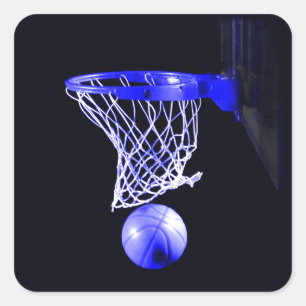 Blue Basketball Square Sticker