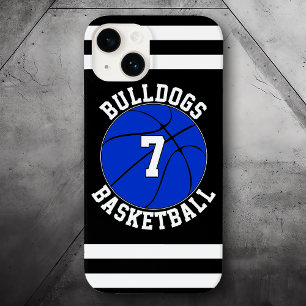 Blue Basketball Team Name Player Number Custom Case-Mate iPhone 14 Case