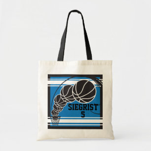 Blue Basketball Tote Bag