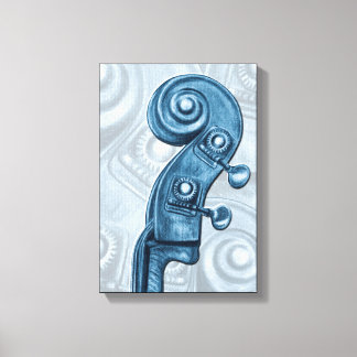 Blue Bass Scroll Canvas Print