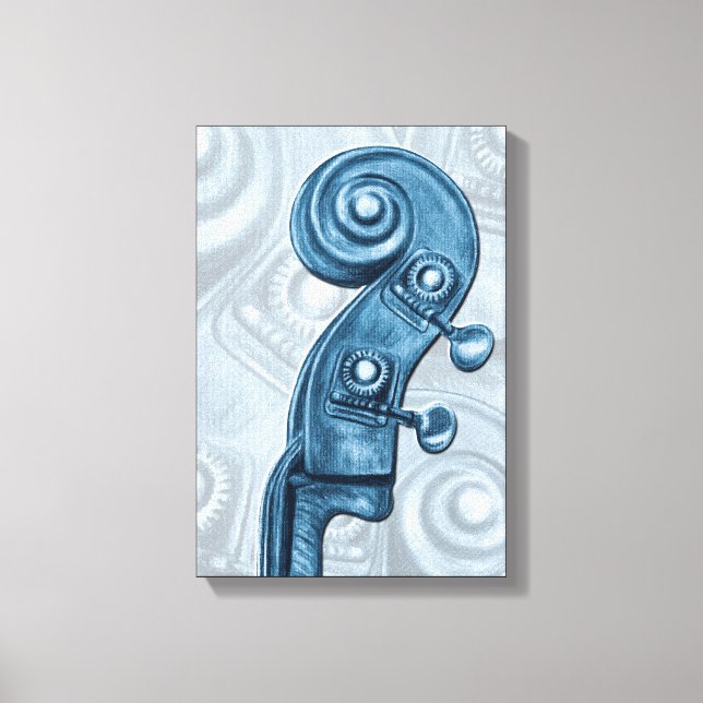 Blue Bass Scroll Canvas Print (Front)