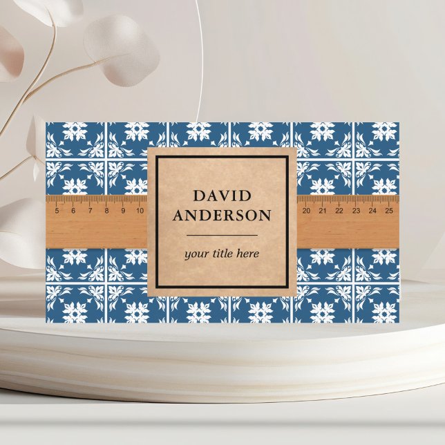 Blue Bathroom Kitchen Flooring Tiles Installer Business Card (Creator Uploaded)