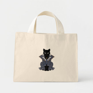 Blue Batik Cat Queen Tote Bag