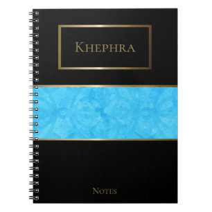 Blue Batik Simple Watercolor Name Notebook