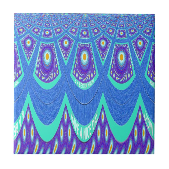 Blue batik tile (Front)