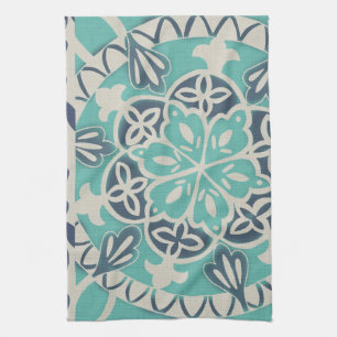 Blue Batik Tile I Tea Towel