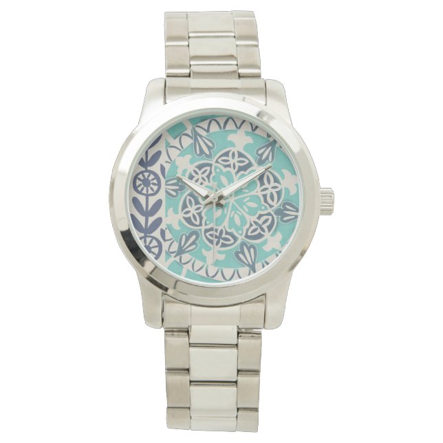 Blue Batik Tile I Watch (Front)