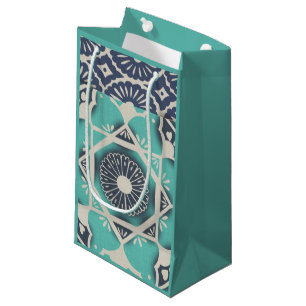 Blue Batik Tile II Small Gift Bag