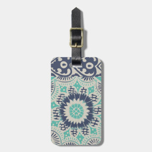 Blue Batik Tile III Luggage Tag