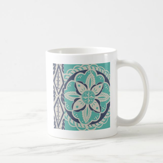 Blue Batik Tile IV Coffee Mug (Right)