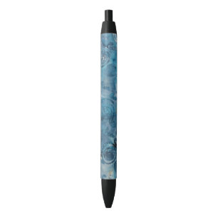 Blue Batik with swirls pen