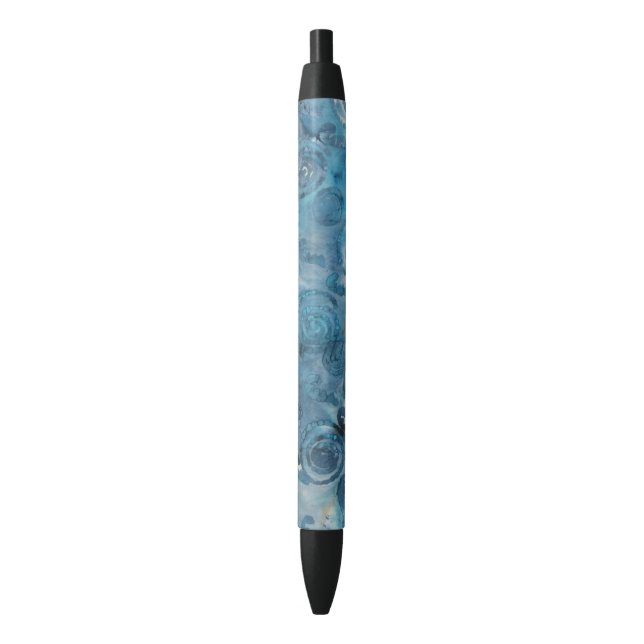 Blue Batik with swirls pen (Front Vertical)