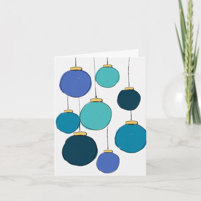 Blue Baubles  Card (Front)