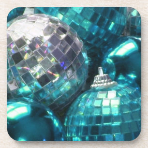 Blue Baubles cork back coaster