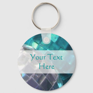 Blue Baubles detail 'Your Text' keychain