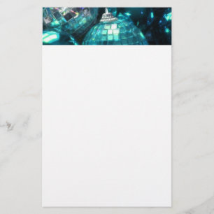 Blue Baubles header stationery white