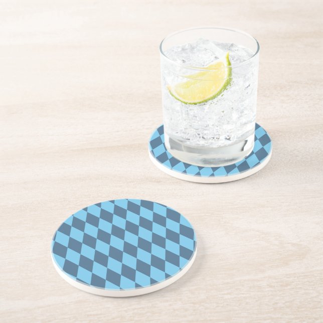 Blue Bavaria Rhombus Flag Pattern Coaster (Side)