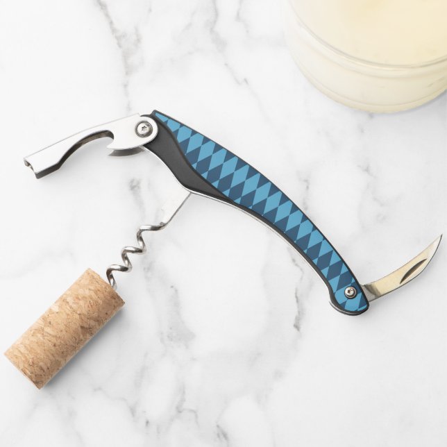Blue Bavaria Rhombus Flag Pattern Corkscrew (Front)