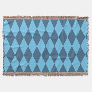 Blue Bavaria Rhombus Flag Pattern Throw Blanket