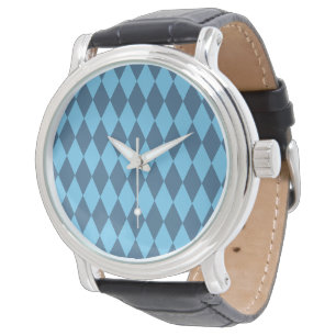 Blue Bavaria Rhombus Flag Pattern Watch