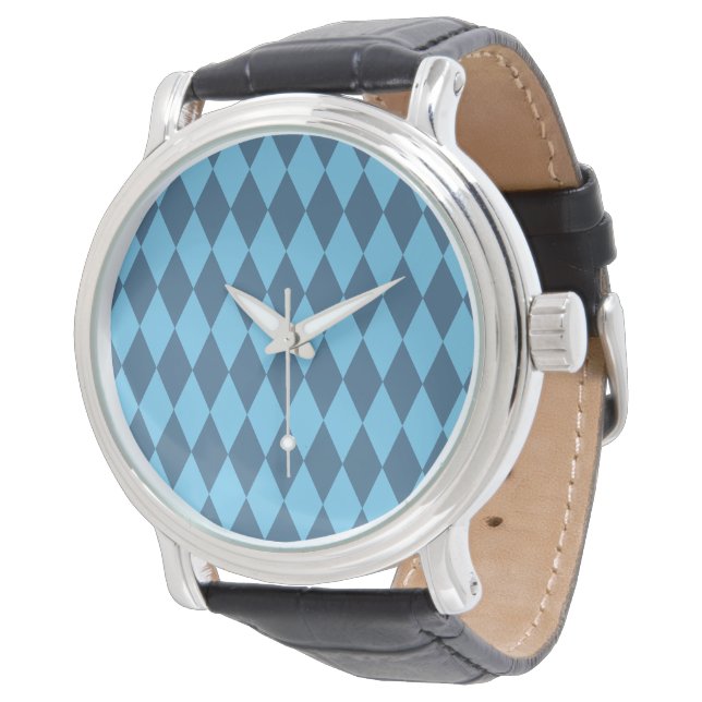 Blue Bavaria Rhombus Flag Pattern Watch (Angled)
