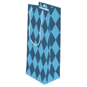 Blue Bavaria Rhombus Flag Pattern Wine Gift Bag