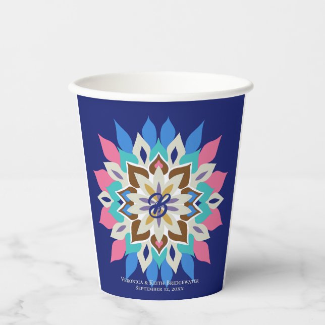 Blue Bayou 12-oz Wedding  Paper Cups (Front)