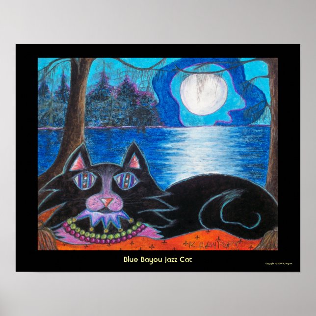 Blue Bayou Jazz Cat Poster (Front)