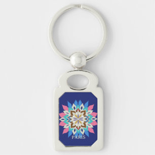 Blue Bayou Rectangle Button Key Ring