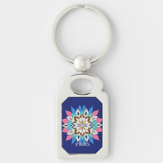 Blue Bayou Rectangle Button Key Ring (Front)