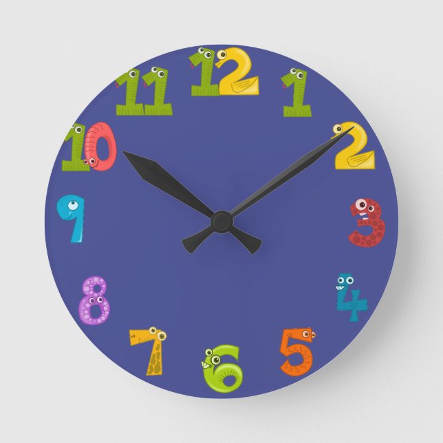 Blue Bayou Solid Colour Round Clock (Front)