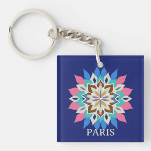 Blue Bayou Square Key Ring