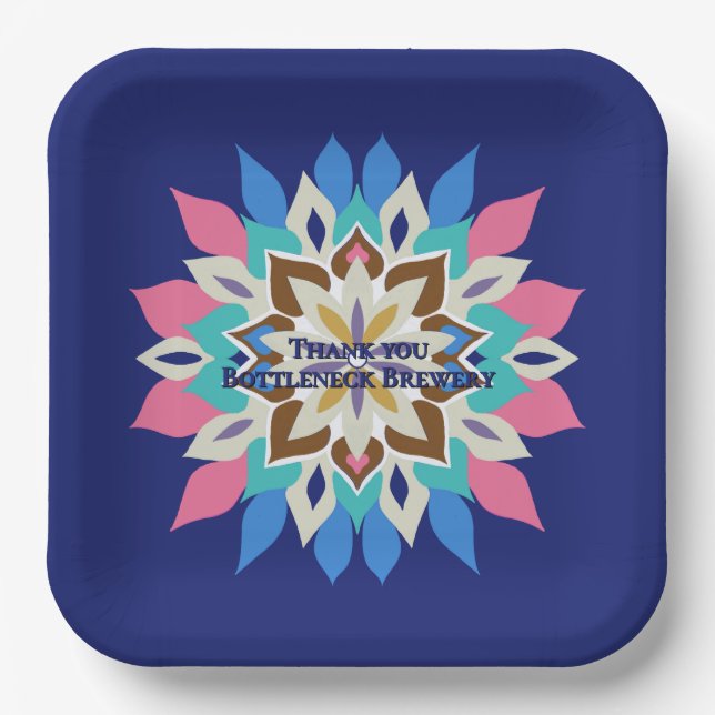 Blue Bayou Square Paper Plates (Front)