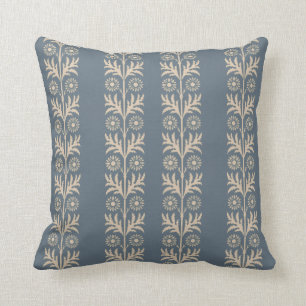 Blue Bayoux Arts and Crafts Floral Stripe Cushion