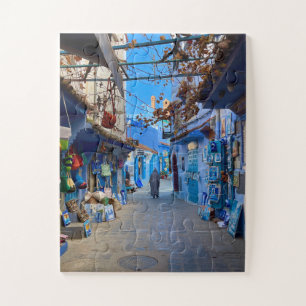 Blue Bazaar Alley Chefchaouen, Morocco Jigsaw Puzzle