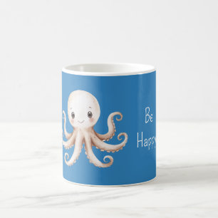 Blue Be Happy Octopus Coffee Mug
