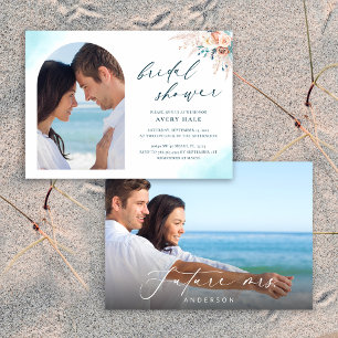 Blue Beach Bridal Shower Invitation
