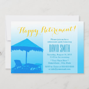 Blue Beach Chairs Retirement Party Invitations