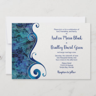 Blue Beach Destination Wedding Invitation