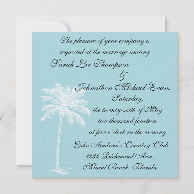 Blue Beach Getaway Invitation (Front)