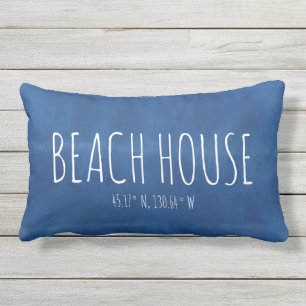 Blue Beach House Custom Coordinates Outdoor Lumbar Cushion