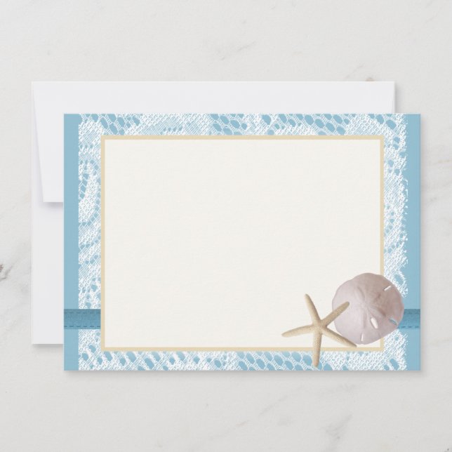 Blue Beach Lace Sand Dollar Thank You (Front)