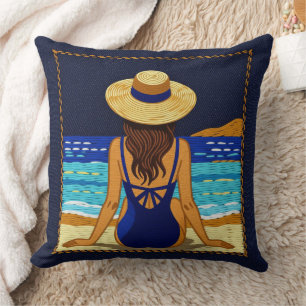 Blue Beach Noir Cushion