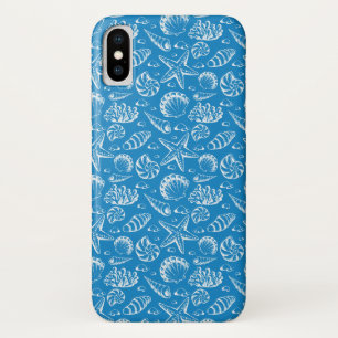 Blue Beach Pattern iPhone X Case