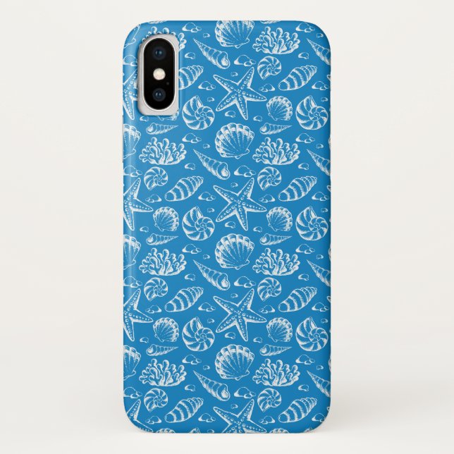Blue Beach Pattern Case-Mate iPhone Case (Back)