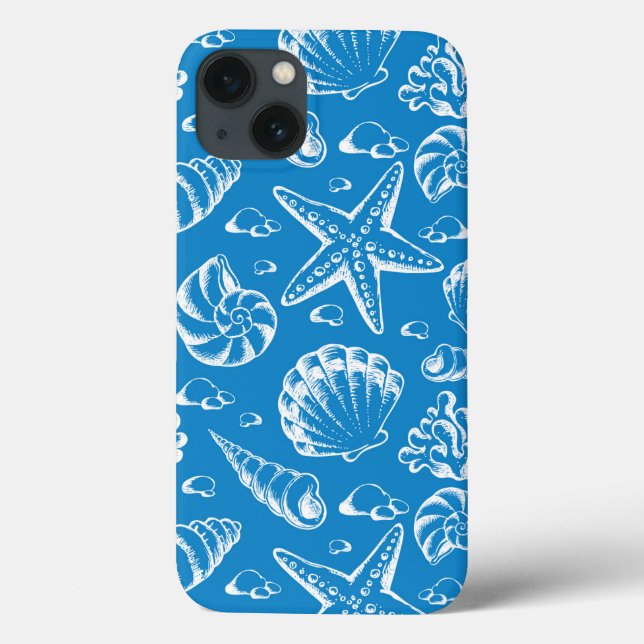 Blue Beach Pattern Case-Mate iPhone Case (Back)
