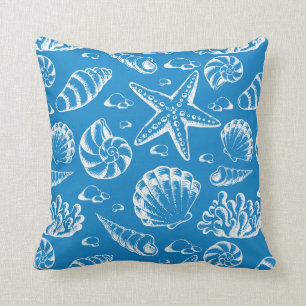 Blue Beach Pattern Cushion