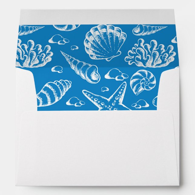 Blue Beach Pattern Envelopes (Back (Bottom))